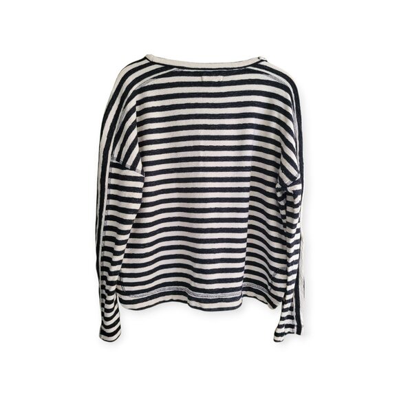 Madewell Slub Stripe Cotton Sweatshirt, Size M - Picture 4 of 8